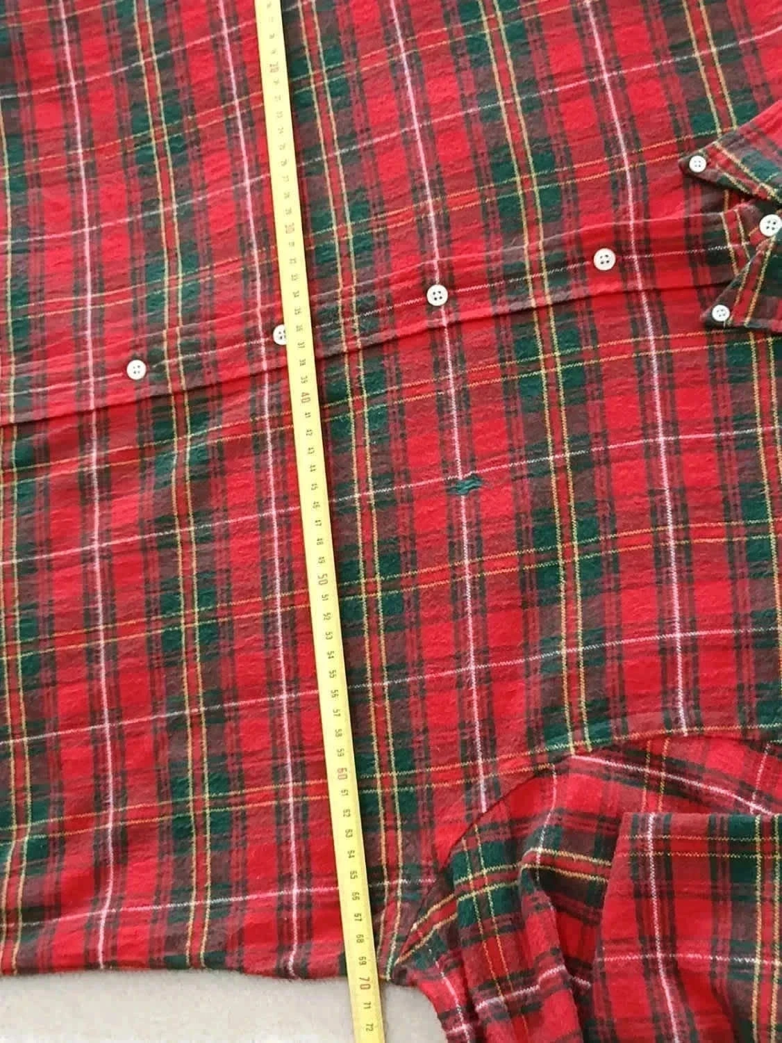 Camisa Ralph Lauren de cuadros de franela roja y verde Vintage talla L – photo 9